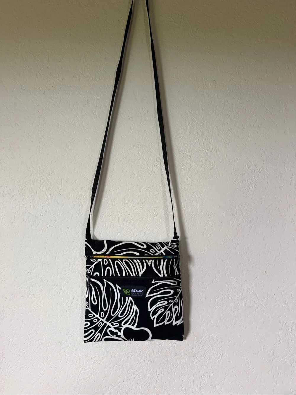 Black & White Floral Crossbody Bag